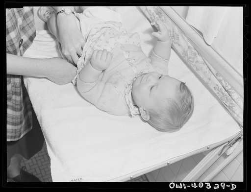 Washington, D.C. A child being taken care of in the United Nations service center nursery