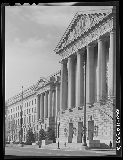 Untitled photo, possibly related to: Washington, D.C. The departmental auditorium on Constitution Avenue