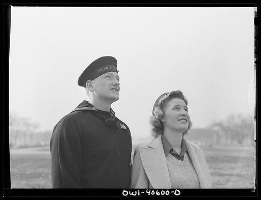 Washington, D.C. Hugh and Lynn Massman sightseeing on their first day in Washington. Their baby is being taken care of in the nursery at the United Nations Service Center