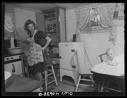 Washington, D.C. Lynn Massman, wife of a second class petty officer studying in Washington, does the washing every morning