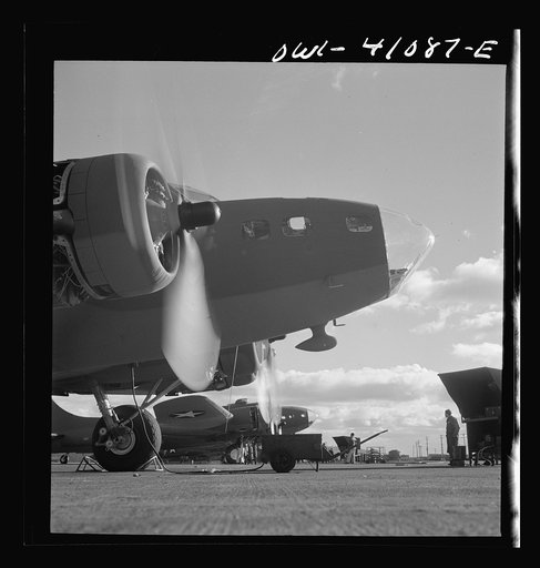 Untitled photo, possibly related to: Boeing aircraft plant, Seattle, Washington. Production of B-17F (Flying Fortress) bombing planes. The bombadier's compartment in the nose