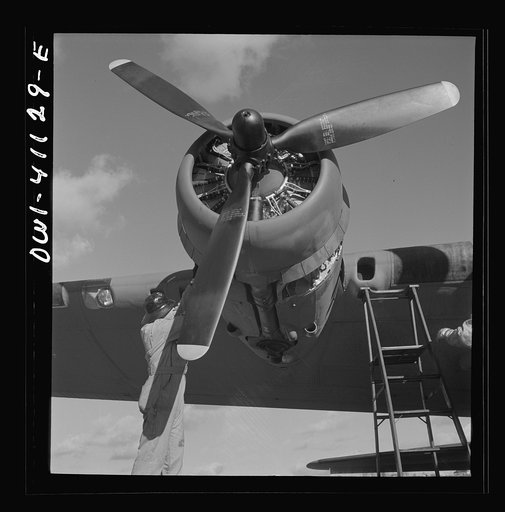 Untitled photo, possibly related to: Boeing aircraft plant, Seattle, Washington. Production of B-17F (Flying Fortress) bomber