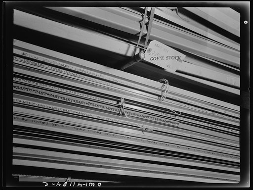 Untitled photo, possibly related to: Boeing aircraft plant, Seattle, Washington. Production of B-17 (Flying Fortress) bombing planes. Material for the construction of B-17 (Flying Fortress) bombers