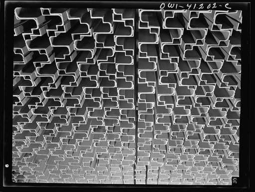 Untitled photo, possibly related to: Boeing aircraft plant, Seattle, Washington. Production of B-17 (Flying Fortress) bombing planes. Material for the construction of B-17 (Flying Fortress) bombers