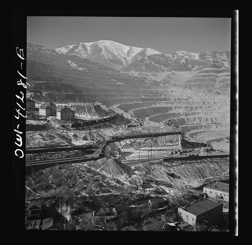 Bingham Canyon, Utah. Open-pit workings of the Utah Copper Company