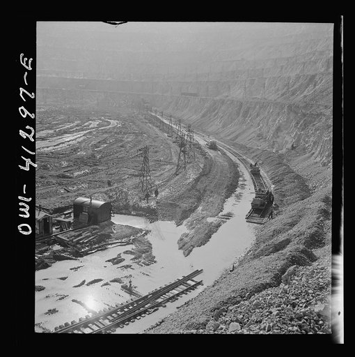 Untitled photo, possibly related to: Bingham Canyon, Utah. Open-pit workings of the Utah Copper Company