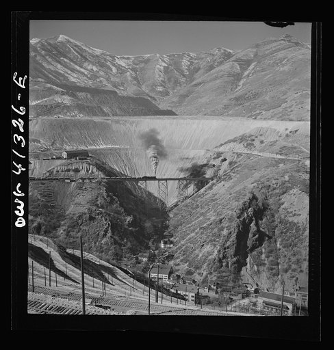 Untitled photo, possibly related to: Bingham Canyon, Utah. Open-pit workings of the Utah Copper Company