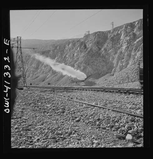 Bingham Canyon, Utah. Blasting at an open-pit mine of the Utah Copper Company