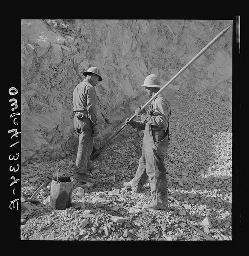 Bingham Canyon, Utah. Getting ready to blast ore at the Utah Copper Company