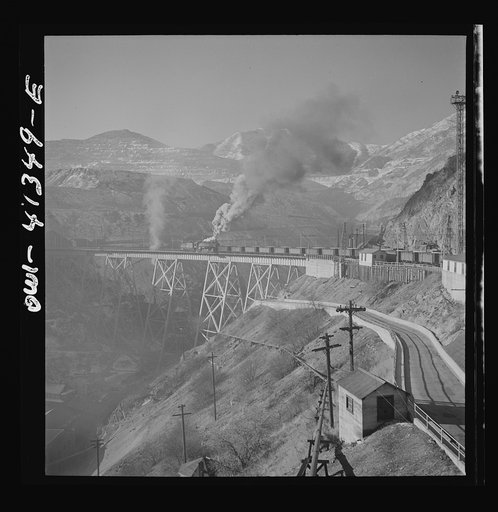 Untitled photo, possibly related to: Bingham Canyon, Utah. Open-pit workings of the Utah Copper Company