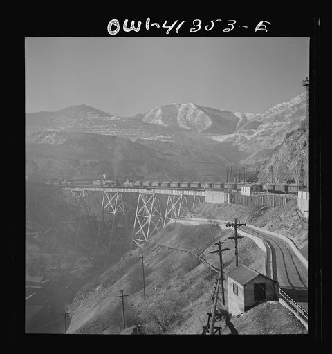 Untitled photo, possibly related to: Bingham Canyon, Utah. Open-pit workings of the Utah Copper Company