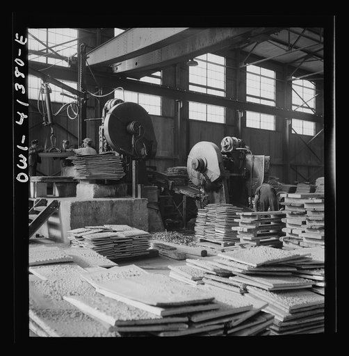 Untitled photo, possibly related to: El Paso, Texas. Phelps Dodge refining company. Sheared sheets of copper