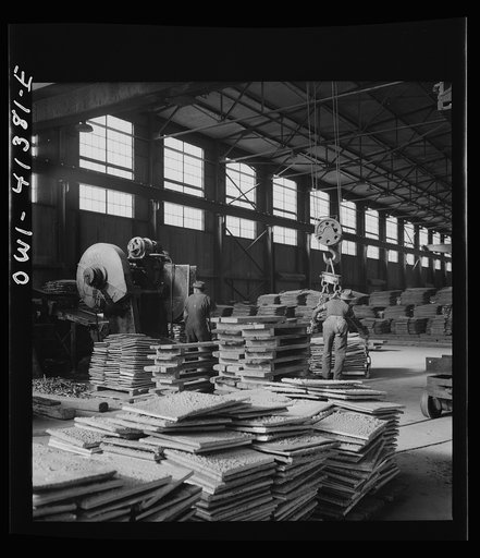 Untitled photo, possibly related to: El Paso, Texas. Phelps Dodge refining company. Sheared sheets of copper