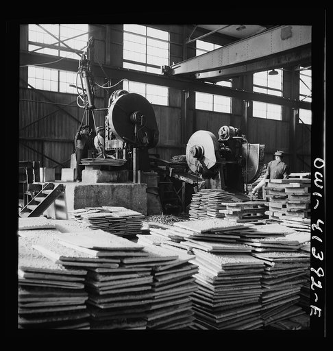 El Paso, Texas. Phelps Dodge refining company. Sheared sheets of copper