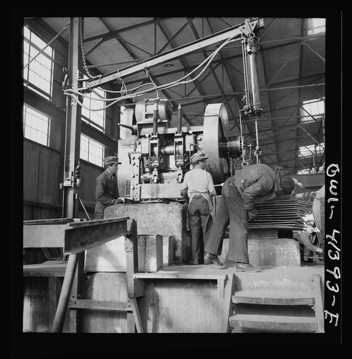 Phelps Dodge refining company, El Paso, Texas. Shearing sheets of copper