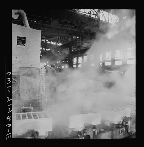 El Paso, Texas. Phelps Dodge refining company. Interior view of casting house where copper is cast into ingots