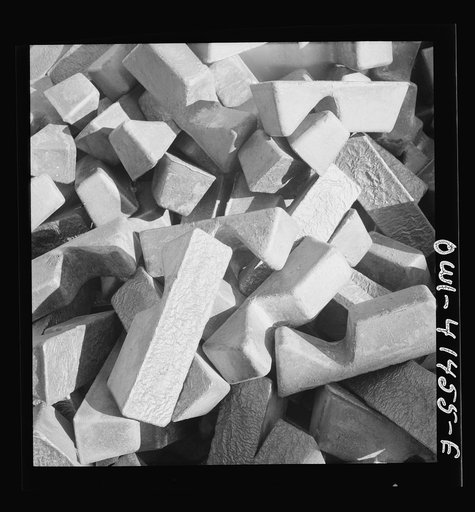 Phelps Dodge refining company, El Paso, Texas. Copper received from the smelter ready for refining