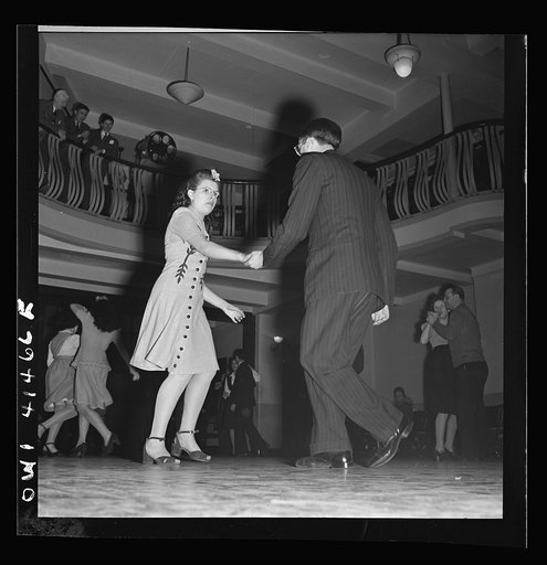 New York, New York. Charles Stanislaw and Frances Apadaccini, both blind, dancing at the Lighthouse, an institution for the blind, at 111 East Fifty-ninth Street