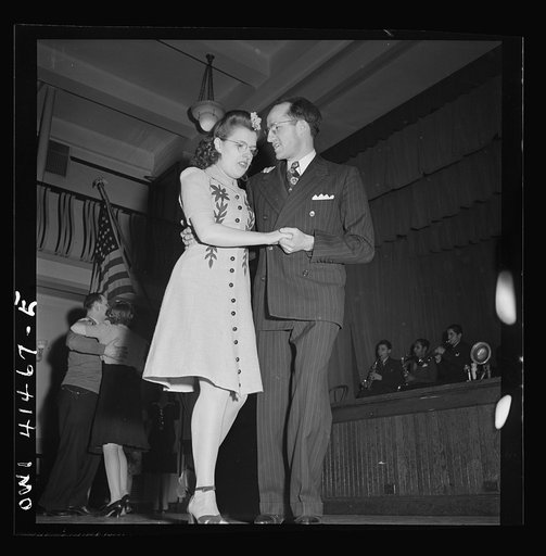 New York, New York. Charles Stanislaw and Frances Apadaccini, both blind, dancing at the Lighthouse, an institution for the blind, at 111 East Fifty-ninth Street