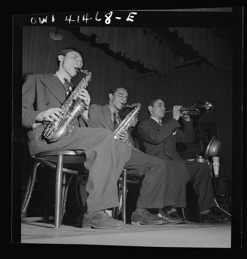 New York, New York. Frank Castrigno's orchestra, the "Music Masters" composed of blind musicians at the Lighthouse, an institution for the blind, at 111 East Fifty-ninth Street