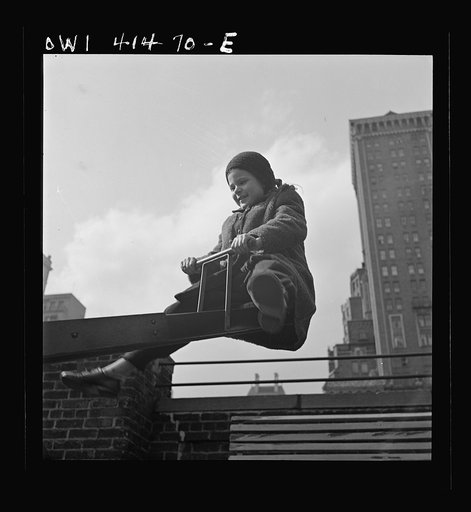 New York, New York. Children playing on the roof of the Lighthouse, an institution for the blind, at 111 East Fifty-ninth Street