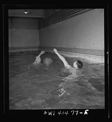 New York, New York. Swimming in the pool at the Lighthouse, an institution for the blind, at 111 East Fifty-ninth Street