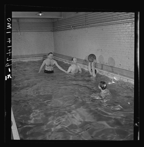 New York, New York. In the pool at the Lighthouse, an institution for the blind, at 111 East Fifty-ninth Street
