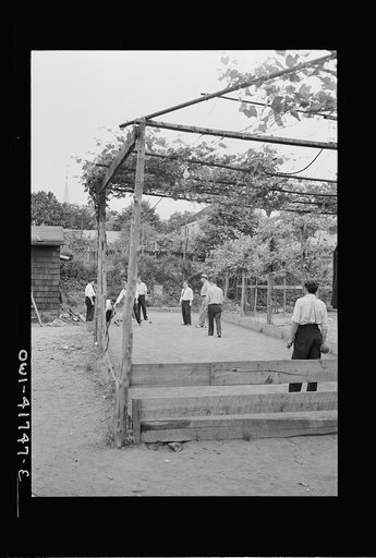Untitled photo, possibly related to: Southington, Connecticut. Bocci, an Italian game somewhat like bowling, is another popular outdoor aport in Southington