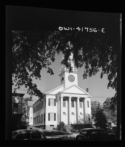 Southington, Connecticut. The First Congregational Church, oldest of the town's eleven churches looks substantially the same as when it was erected in 1830