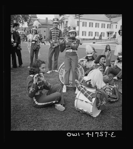 Southington, Connecticut. Members of the youth drum corps