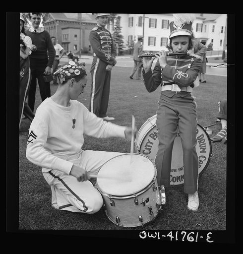 Southington, Connecticut. Members of the youth drum corps