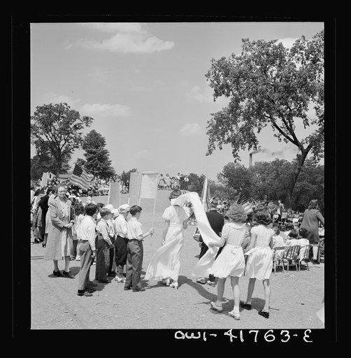 Southington, Connecticut. At Beecher Street School, whose student body consists half of Americans of Italian descent and half of Americans of Polish descent. The Queen of May was Emily Shuvak, of Polish extraction, and King was Philip D'Agostino, of Italian descent