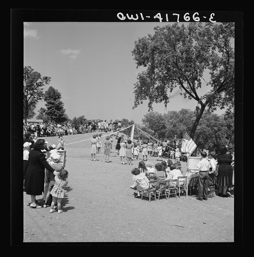 Southington, Connecticut. At Beecher Street School, whose student body consists half of Americans of Italian descent and half of Americans of Polish descent. The Queen of the May was Emily Shuvak, of Polish extraction; the King, Philip D'Agostino, of Italian