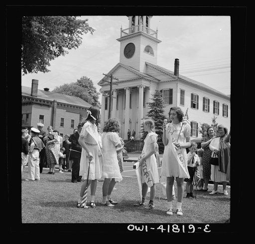 Untitled photo, possibly related to: Southington, Connecticut. An American town and its way of life. Southington girls, members of the youth drum corps