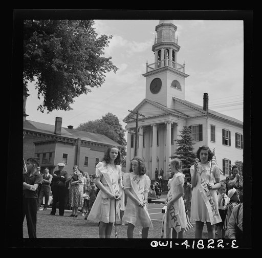Southington, Connecticut. Southington school children staging a patriotic demonstration