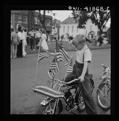 Untitled photo, possibly related to: Southington, Connecticut. Southington school children staging a patriotic demonstration