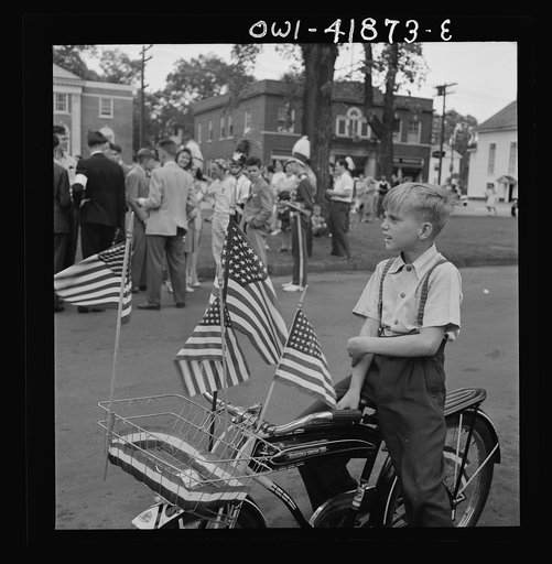 Untitled photo, possibly related to: Southington, Connecticut. Southington school children staging a patriotic demonstration
