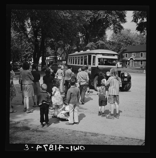 Southington, Connecticut. Bus and children
