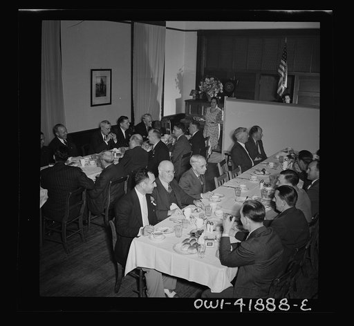 Southington, Connecticut. A luncheon of a men's club