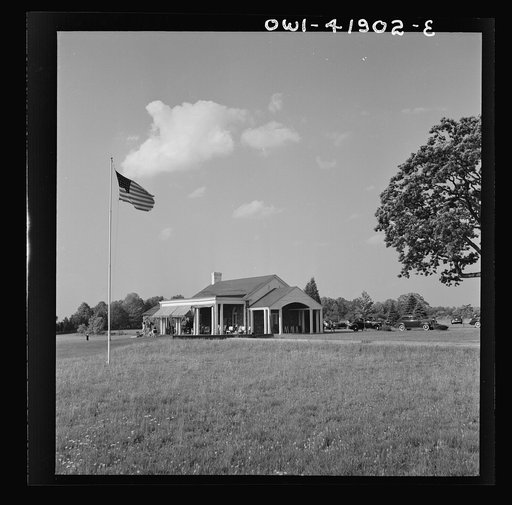 Untitled photo, possibly related to: Southington, Connecticut. Southington's nine-hole country club golf course. Membership fee in the club is purposely low (thirty-five dollars a year) so that everyone who enjoys the game may have a chance to play
