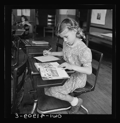 Untitled photo, possibly related to: Southington, Connecticut. School girls studying