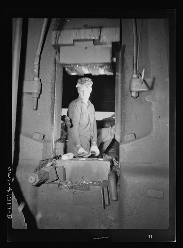 Southington, Connecticut. Worker in the Peck, Stow and Wilcox factory