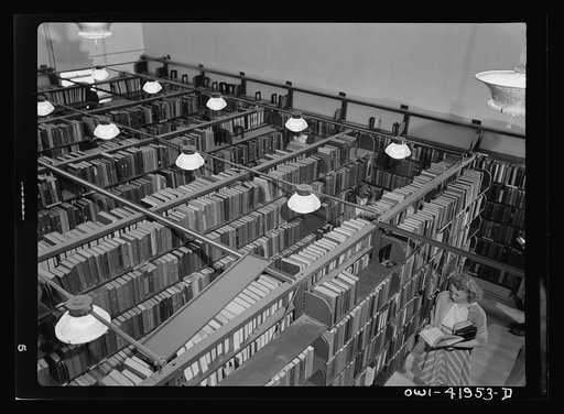 Southington, Connecticut. Stacks of the public library containing 15,000 books