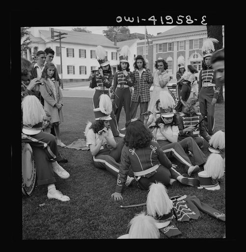 Untitled photo, possibly related to: Southington, Connecticut. Members of the youth drum corps