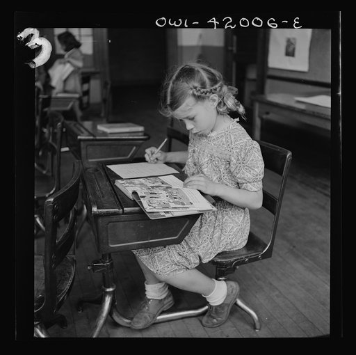 Untitled photo, possibly related to: Southington, Connecticut. School girls studying