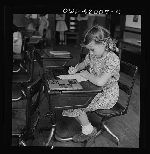 Untitled photo, possibly related to: Southington, Connecticut. School girls studying