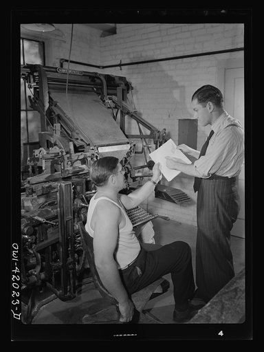 Untitled photo, possibly related to: Southington, Connecticut. August L. Loeb, editor of the Southington News