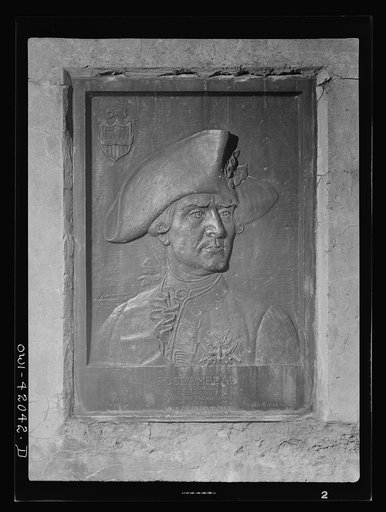 Southington, Connecticut. Bronze relief for Rochambeau