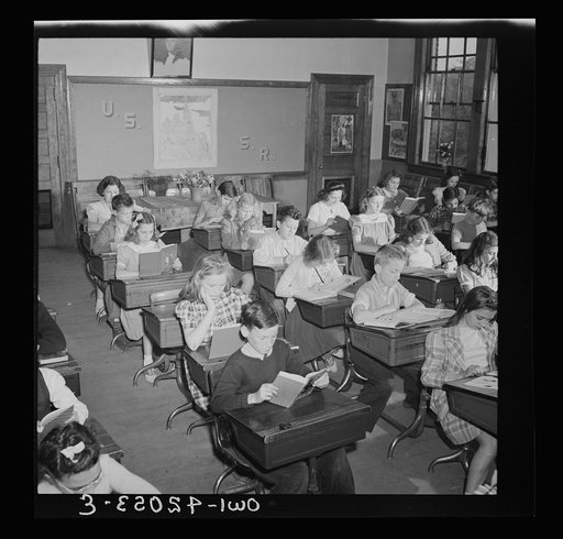 Untitled photo, possibly related to: Southington, Connecticut. Class instruction