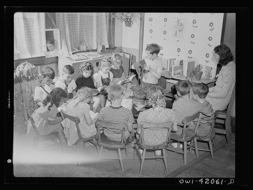 Untitled photo, possibly related to: Southington, Connecticut. A class of young children